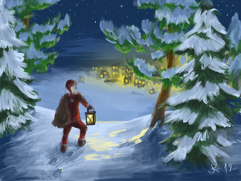 Digital art - Christmas card scenery